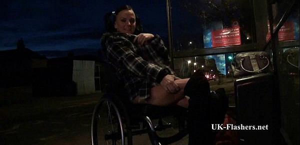  Leah Caprice Flashing Nude in Cheltenham from her Wheelchair